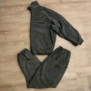 Vintage Y2K Phat Farm Tracksuit Full Zip Bomber Jacket & Pants Mens 3XL XXXL PVC